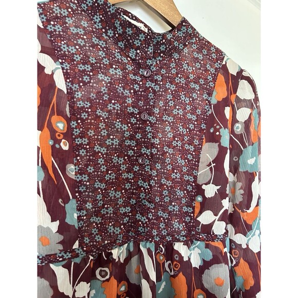 Vintage Forever 21 Shirt Large Baby Doll Flowy Sheer Tunic Boho Festival Cottage - Picture 2 of 11